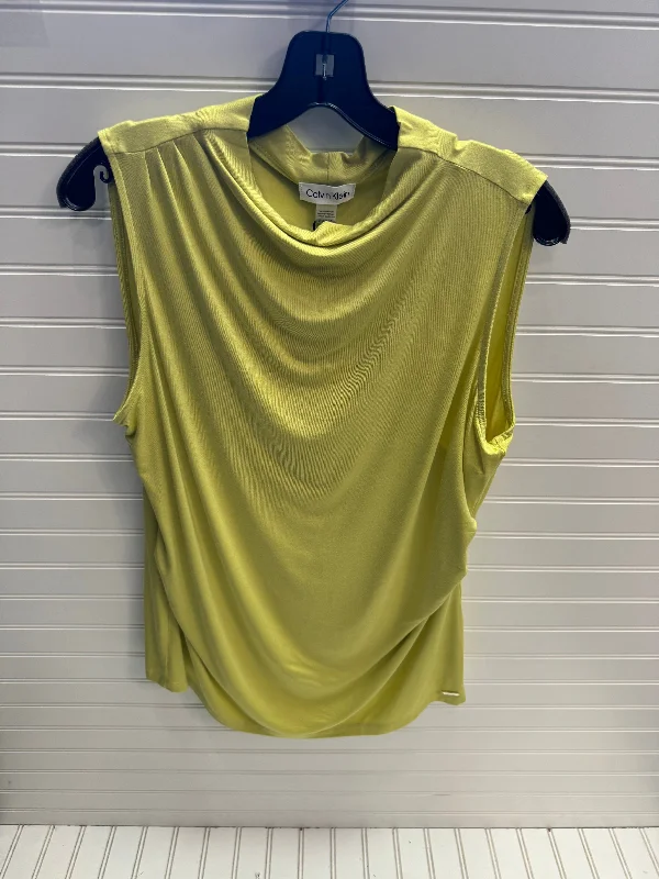 Top Sleeveless By Calvin Klein In Green, Size: Xl