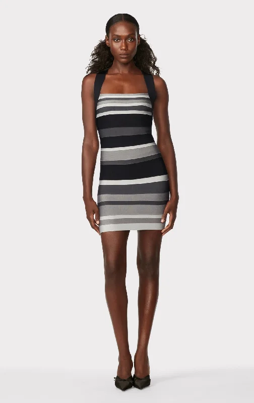 Hervé Léger X Law Roach Striped Bandage Mini Dress | Ash Multi