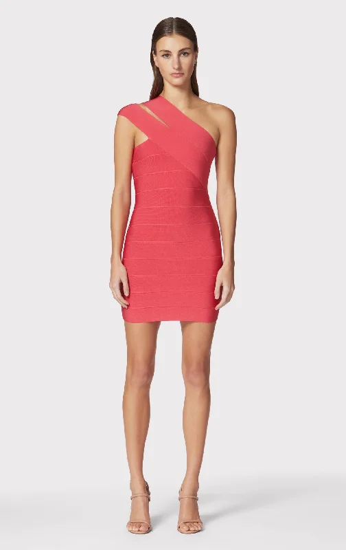 Icon One Shoulder Mini Dress | Cerise