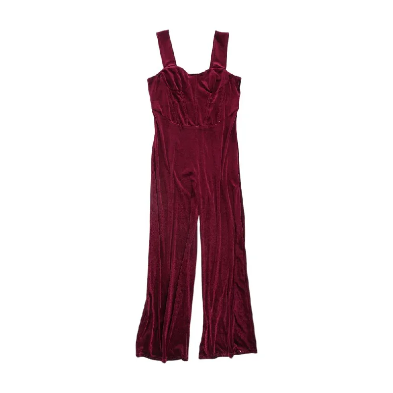 Maroon Solid Jumpsuit