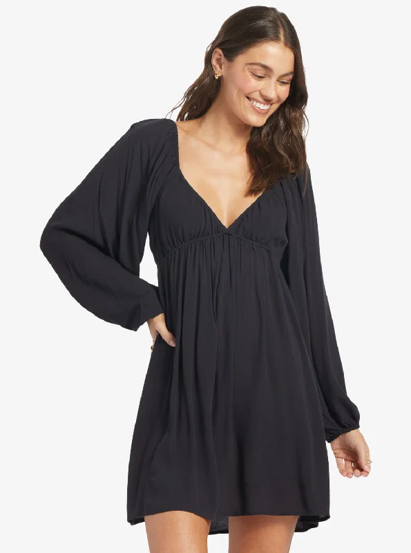 Sweetest Shores Dress Solid Dress - Anthracite