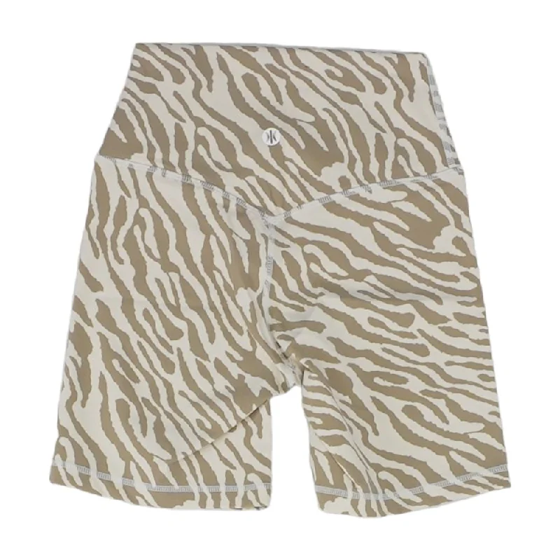 Beige Animal Print Active Shorts