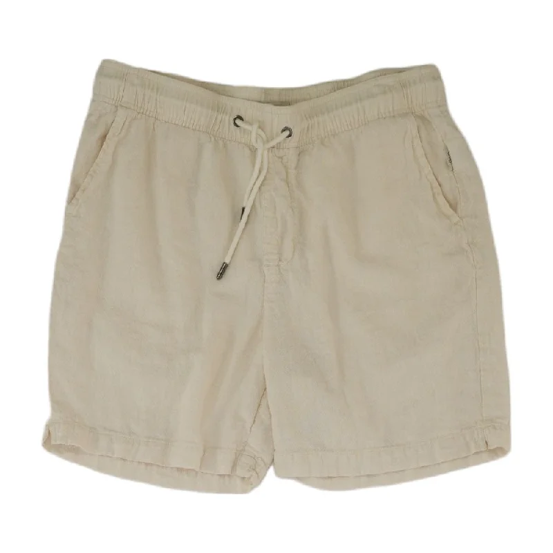 Beige Solid Active Shorts