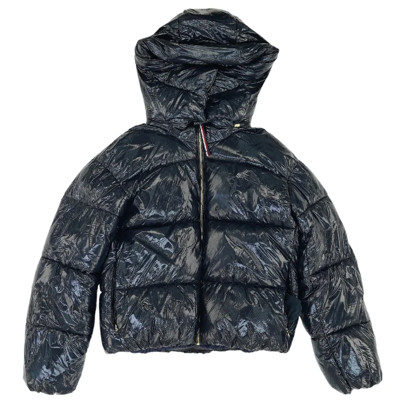 Black Solid Puffer Jacket