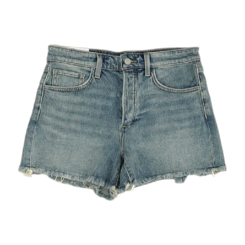 Blue Solid Denim Shorts