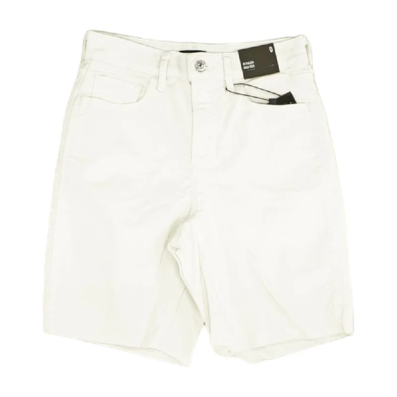 White Solid Denim Shorts