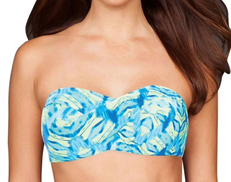 D-Cup Convertible Underwire Bikini Bra In Blue Amazon