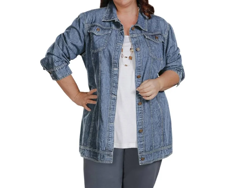 Rydel Denim Jacket - Plus Size In Indigo Denim