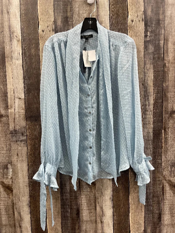 Top Long Sleeve By Banana Republic In Blue, Size: M