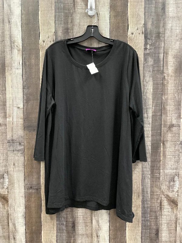 Top Long Sleeve By Cme In Black, Size: Xxxl