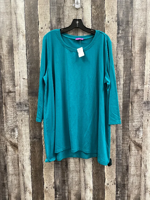 Top Long Sleeve By Cme In Teal, Size: Xxxl