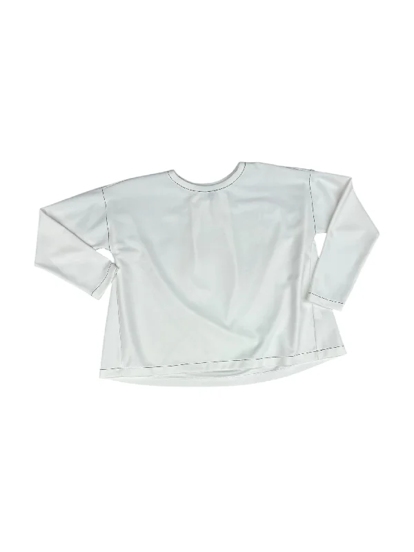 Top Long Sleeve By Dkny In White, Size: S