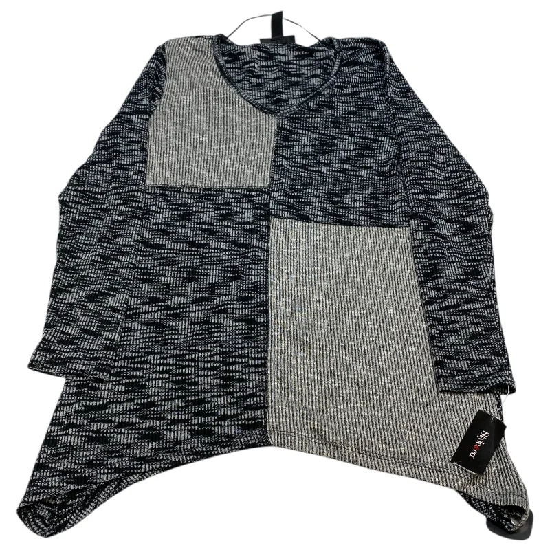 Top Long Sleeve By Style And Company In Black & Grey, Size: S