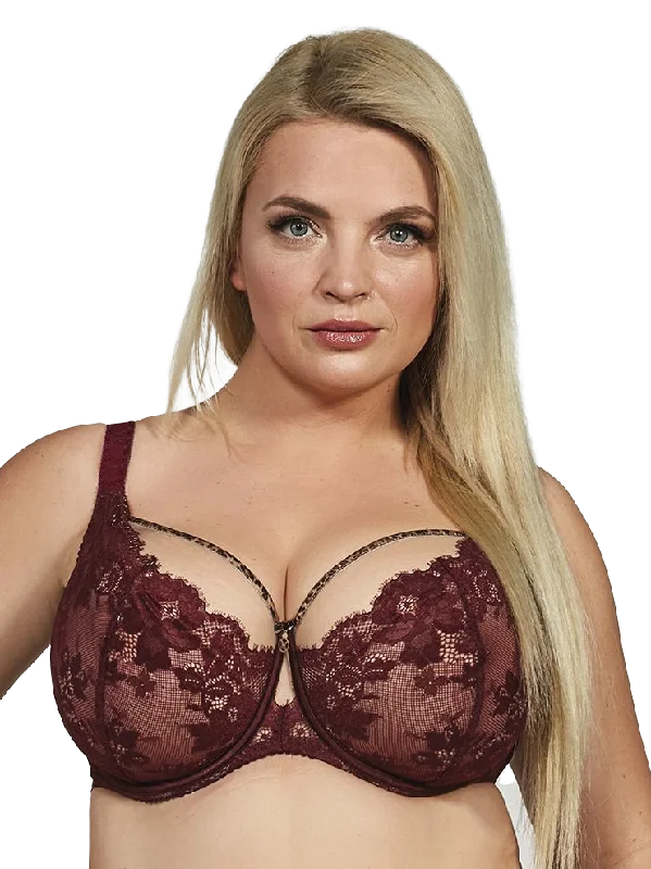 Burgundy Selena Soft Lace Bra