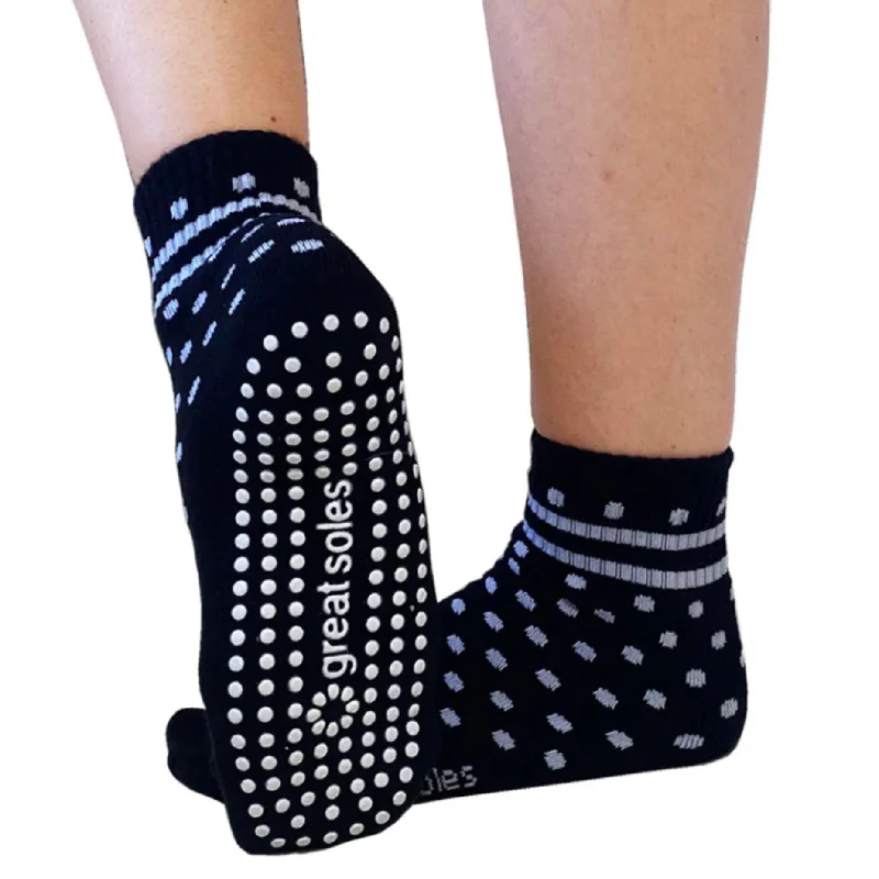 Greer Ankle Crew Grip Sock - Polka Dot (Barre / Pilates)